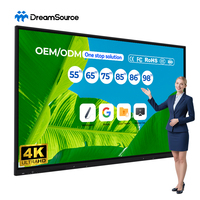 Papan Tulis Interaktif Layar Datar 4K UHD Tahan Lama 65 75 86 98 110 Inci Layar Sentuh Digital Untuk Pendidikan Kelas