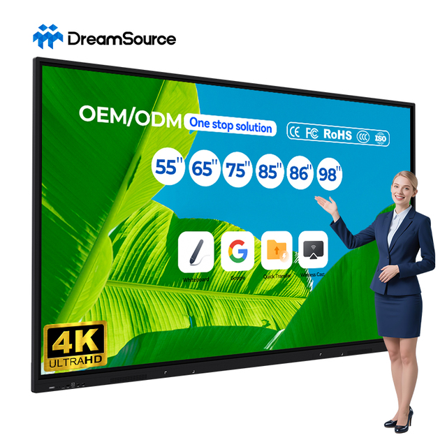 Durable 4K UHD Interactive Flat Panel Smart Board 65 75 86 98 110 Inch Touch Screen Digital Whiteboard For Education Classroom