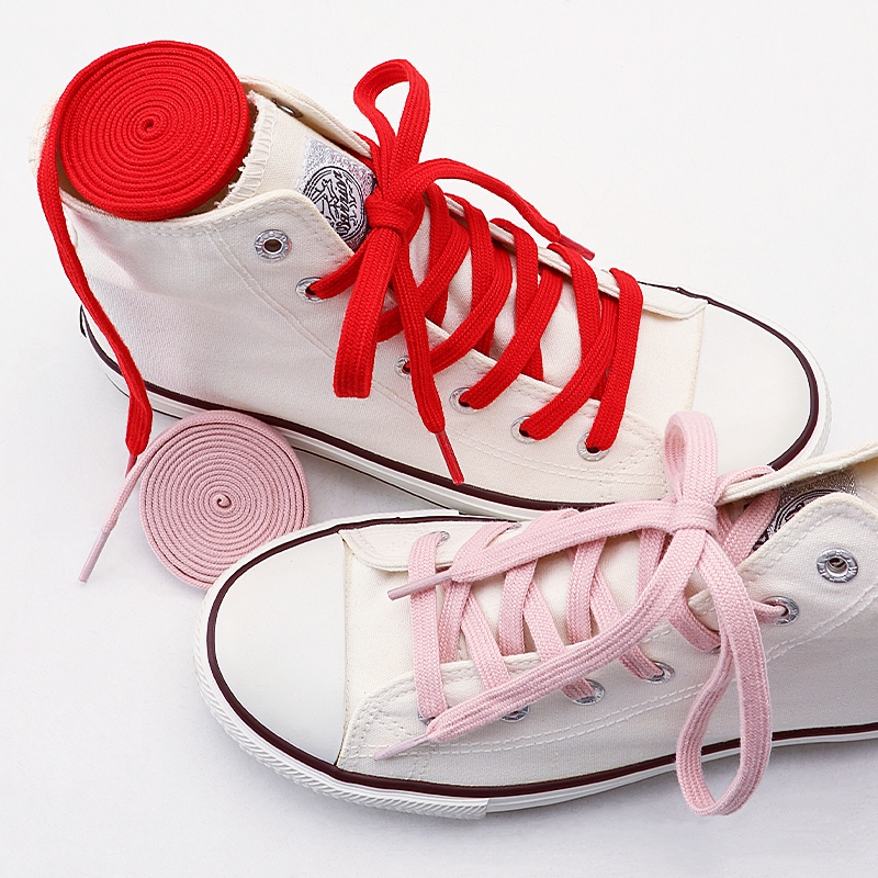 FASTLACES Wholesale Shoestring Factory 8mm Non-slip Unisex Flat Custom Sneaker Shoe Laces Logo Printed Polyester Sport Length