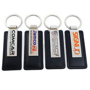 Keychain nhà máy bán buôn thời trang Mens kim loại da <span class=keywords><strong>Key</strong></span> chủ tùy chỉnh xe ô tô thương hiệu logo tag Keychain - Product Image 1