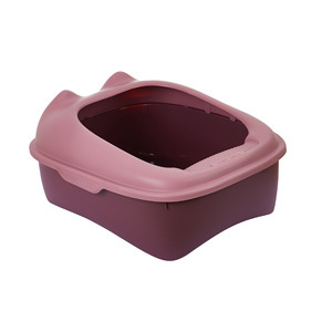 Caja de arena semicerrada extra grande con borde alto antisalpicaduras, tamaños grande y pequeño, caja de arena espaciosa extra grande - Product Image 3