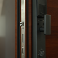 Porte d'entrée moderne de haute qualité en alliage d'aluminium avec serrure intelligente pour usage extérieur dans les villas et les hôtels
