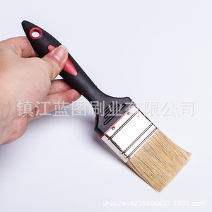 Paintbrush Pig Bristles 15-22mm <b>Rubber</b> <b>Plastic</b> Handle Black Red Painting Brushing Cleaning LT626B - Product Image 2