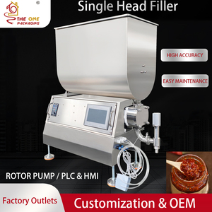 THEONE TORF-100 Table-top Semi Rotor Pump Lobe Gear Filling Machine for Chilli Sauce Kimchi <b>Pickle</b> Ketchup Oil Filling Machine - Product Image 1