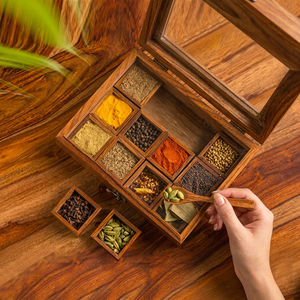 Especiero de Madera Ecológico de Alta Calidad, Caja Contenedora para Especias, Uso Doméstico y en Restaurantes, Almacenamiento de Sal y Especias, Regalos, Logotipo Personalizado - Product Image 1