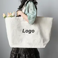 Cotton Canvas Bag Custom Logo Foldable Tote Bag Blank Eco-Friendly