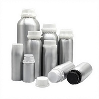 Bouteille cosmétique vide en aluminium argenté de 50 ml à 1250 ml avec bouchon inviolable et joint interne pour huiles essentielles, lotions et diffuseurs – Vente en gros