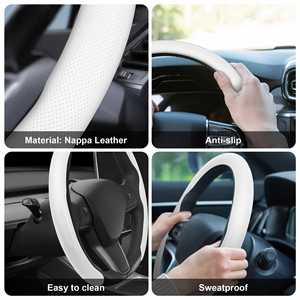 อุปกรณ์ตกแต่งภายในรถยนต์หนังกลับอุปกรณ์เสริมที่หุ้มพวงมาลัย - Product Image 2