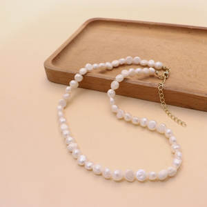 Collar de Perlas Naturales Estilo Coreano, Perlas Barrocas Blancas, Uso Diario para Mujer, Origen Yiwu - Product Image 2