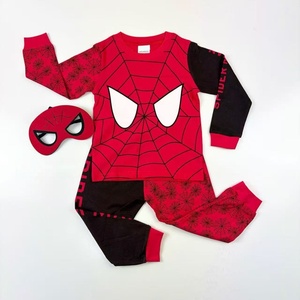 Pyjama Spider-Man pour enfants, haut à manches longues, pantalon, masque pour les yeux, costume, vêtements de cosplay pour Halloween, vente en gros AL104-W - Product Image 6