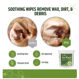 100 lingettes ou lingettes personnalisées hypoallergéniques pour les yeux et les oreilles des animaux domestiques, pour chiens et chats, biodégradables, sans parfum, désodorisantes - Product Image 2