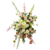 Bunga Sutra Artificial Seri Pink Baru dari Pabrik, Dekorasi Panggung Gaya Asing, Rangkaian Bunga Primrose untuk Pernikahan