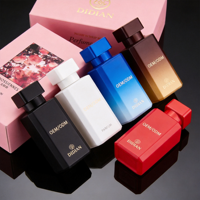 Envase de Perfume Personalizado para Hombre, Rectangular, Degradado Azul, 30ml 50ml 100ml, Botella de Vidrio Vacía con Atomizador, Caja con Estampado en Caliente