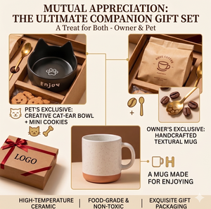 <span class=keywords><strong>Coffret</strong></span> cadeau pour les amoureux des chats, comprenant une tasse en céramique, un bol pour <span class=keywords><strong>chat</strong></span>, une cuillère dorée, du café gourmet, pour offrir en cadeau aux propriétaires d'animaux - Product Image 3