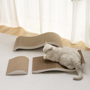 Papan Cakar Kucing Kertas Bergelombang Ramah Lingkungan Anti-Selip Tahan Aus Tanpa Lapisan Lepas Sofa Tempat Tidur Kucing Terintegrasi - Product Image 1