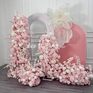 Decoración de eventos Arreglo DE BODA Fondo de tela Pared de flores Enrollar Rosa Fondo floral artificial - Product Image 6