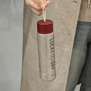 Bouteille d'eau portable personnalisable en verre sodocalcique, petite et mignonne, 360 ml, avec couvercle-bol - Product Image 5