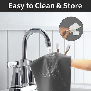 แผ่นรองจานซิลิโคนนำเข้าจากต่างประเทศ ขนาด 60x60 ซม. สีเทา กึ่งโปร่งแสง กันลื่น สำหรับใช้ในครัว - Product Image 4