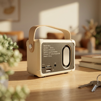 Speaker Bluetooth Portabel HM11 Retro Vintage Stereo Bass dengan Radio FM Mini, Cocok untuk Hadiah, Dekorasi Rumah & Santai