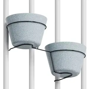 TXG0511 Rail flowerpot holder Iron Art Hanging Baskets Flower Pot Holder Over The Rail Metal Fence Planters