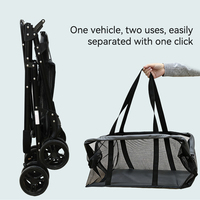 Vente en gros, poussette pour animaux de compagnie multifonctionnelle portable à double couche, grand espace pour les familles multi-animaux, fournitures pour animaux de compagnie
