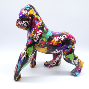 Creative Resin Crafts Home Office TV Cabinet Office Tabletop Decoration Colorful <strong>Gorilla</strong> Statue Decorative Ornament - Product Image 6