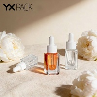 Flacons compte-gouttes en verre de haute qualité 10ml 15ml, flacon à épaule plate avec bouchon à vis pour huiles essentielles et sérums de soin de la peau