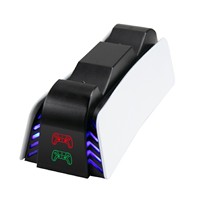 Station de charge double pour manettes de jeu avec indicateurs LED, support de charge rapide pour P5/PS5