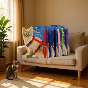 Arnés y Correa para Mascotas <span class=keywords><strong>Danny</strong></span> Pet, Diseño Encantador, Ecológico, Duradero, de Poliéster, Ajustable en el Cuello y el Pecho, Talla M para Gatos - Product Image 3