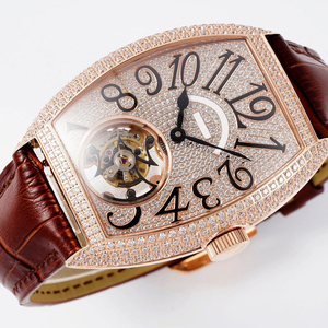 Reloj de Lujo para Hombre, con Moissanita en Oro Rosa, Diseño de Barril, Mecánico, Totalmente Automático, Tourbillon, Deportivo, de Alta Calidad, para Negocios - Product Image 2