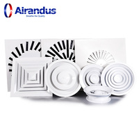 Diffuseur de plafond carré en plastique ABS blanc pour système de ventilation HVAC, sortie multidirectionnelle, aérateur d'air Australie