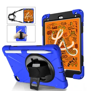 Voor 7.9 Inch Mini 4 Mini 5 Ipad Kids Kleurrijke Siliconen Ontwerp Shockproof Case Met Handvat En Schouder Riem