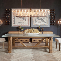 Restaurant de bûches de mode nordique haut de gamme grande table de luxe fait à la main en bois massif meubles cuisine Table à manger rectangulaire