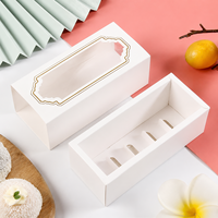 Emballage de boîte cadeau de collation 3 6 10 capsules sur mesure boîtes à gâteaux en papier Macaron à fenêtre transparente