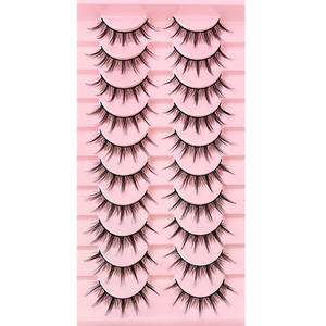 Cils en gros 009 faux cils végétaliens 10 paires de cils de marque privée en boîte pleine <span class=keywords><strong>bande</strong></span> cils personnaliser les cils - Product Image 5