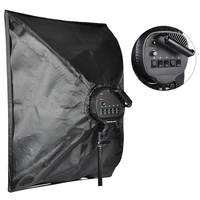 Lampe à 5 têtes WF SFL-5 avec boîte à lumière rectangulaire de 60*90cm et 5 ampoules E27 pour la photographie et la vidéo