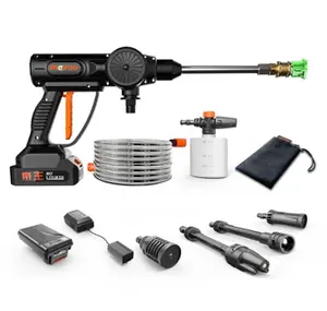 Cordless Xách Tay Áp Lực Cao Xe Điện Máy Giặt Gun 24V Pin Sạc Phun Bọt Làm Sạch Gun Kit