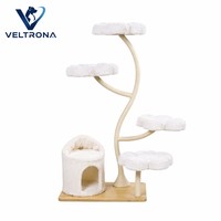 Árbol para Gatos Moderno de Felpa con Diseño de Nube, Torre Multinivel, Mueble de Escalada para Gatos de Interior con Plataformas de Flores, Venta al por Mayor