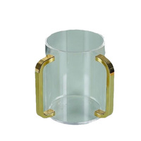 Tasse à Double poignée en acrylique Simple transparente pour le lavage des mains Tasse ronde en acrylique transparent personnalisée pour le lavage des mains