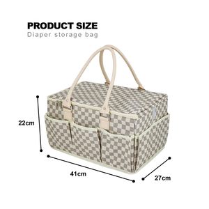 Organisateur de couches en polyester portable élégant avec couvercle peu encombrant Registre de bébé Sac fourre-tout préféré Style Panier de pique-nique - Product Image 2
