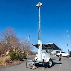Torre de CCTV Solar RITEVOLT, Mástil Telescópico de 8m, Remolque Móvil con Monitor, Equipado con 2 Cámaras PTZ, IP65 Impermeable, 10800WH, 117km/h - Product Image 6
