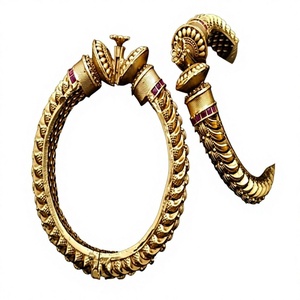 Trendy Premium Quality Brass Gold Plated Moissanite Two Set Openable Fashion Bangles for Women Wedding Wear Collection - Product Image 2