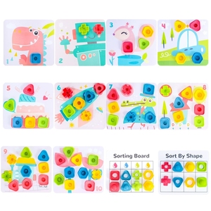 Gioco Educativo Montessori con Ingranaggi e Forme Geometriche, Blocchi Impilabili con Carte Abbinabili per Bambini in Età Prescolare - Product Image 5
