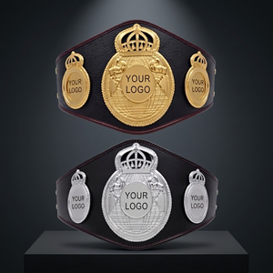 Custom Personalized Boxing Judo Taekwondo MMA Championship <b>Belt</b> Gold Silver PU Leather Breathable Unisex Durable Training - Product Image 4