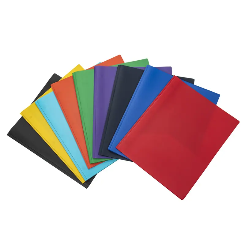 Wholesale Letter Size Plastic Office School Supplies Presentation Business Folders Double Pocket 3 Hole Punch Tadpole Folders