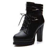 Bottes à talons hauts classiques noires décontractées pour femmes, à fermeture éclair, collection hiver, vente chaude