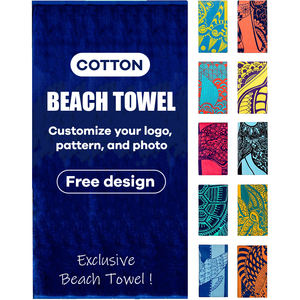 Serviettes de plage 100% coton, design personnalisé, impression réactive, grande taille, logo jacquard, <span class=keywords><strong>serviette</strong></span> de plage pour la natation - Product Image 1