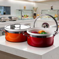 Chauffe-Plat Commercial en Acier Inoxydable à Induction avec Insert en Céramique pour Buffet, Marmite à Soupe en Céramique pour Hôtel