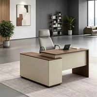 Bureau de direction moderne et contemporain, durable, assemblé, avec panneau extensible, en bois de luxe, pour la maison et le bureau