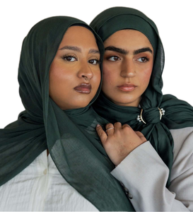 Châle long uni en modal léger 2025 pour femmes musulmanes, personnalisable, double couture, toutes saisons, double bord, réversible - Product Image 1